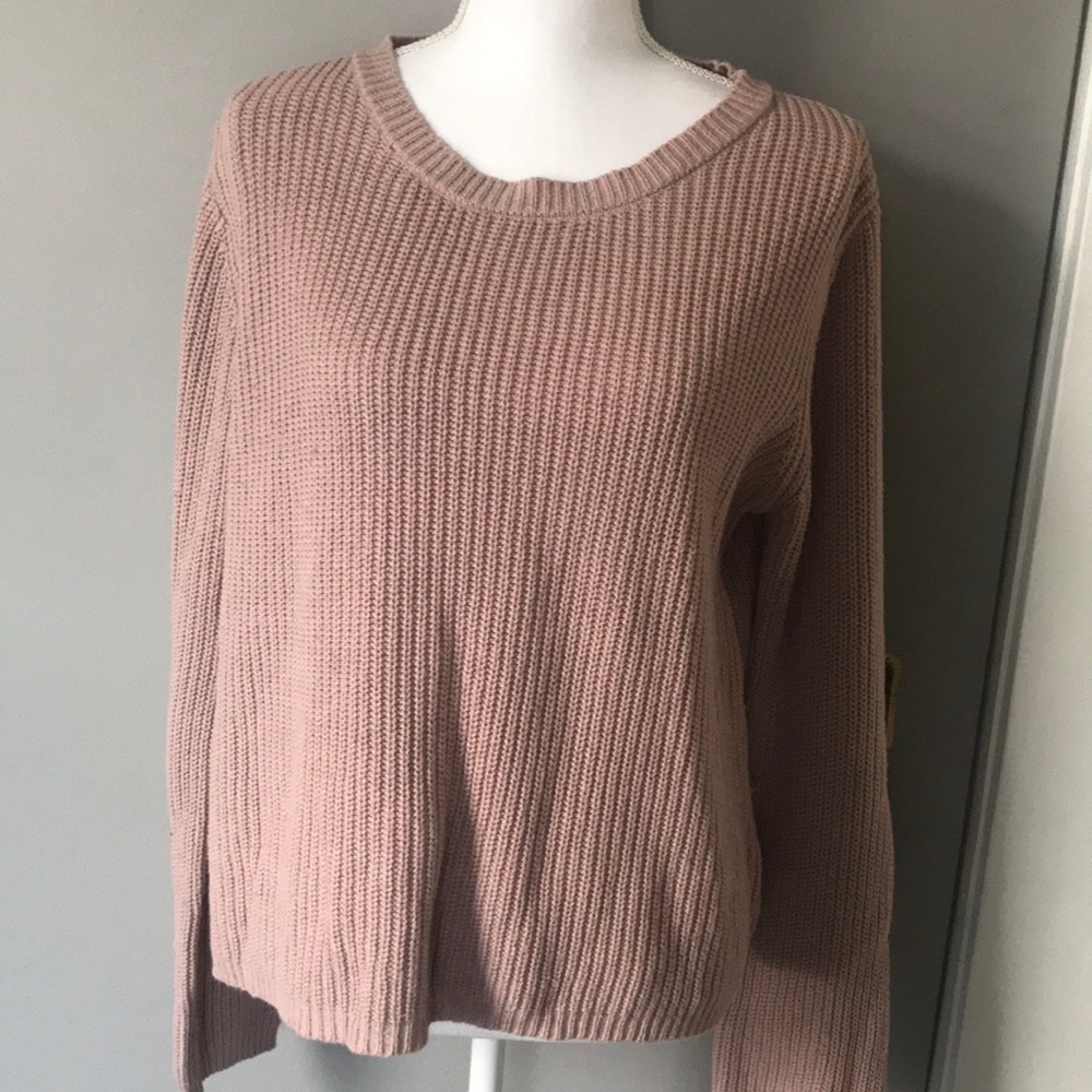 Rose Colored Open Back Sweater!